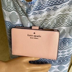Kate Spade Staci Medium Compact Bifold Wallet Chalk Pink